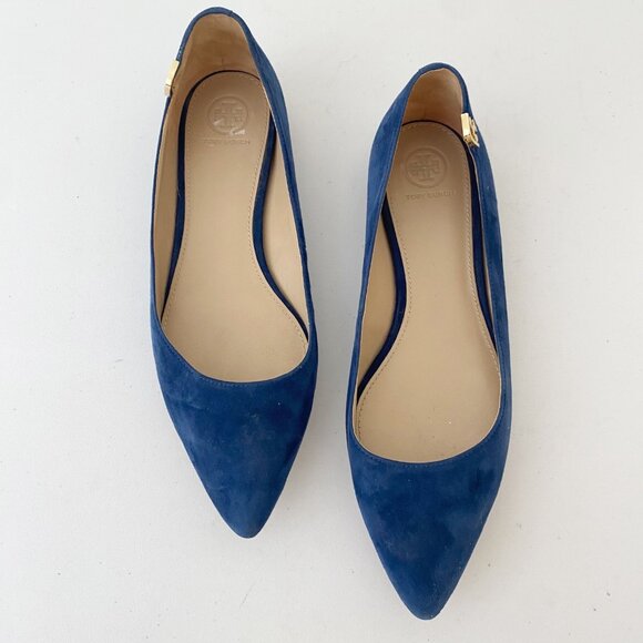 Tory Burch Shoes - Tory Burch Elizabeth Flats Shoes Suede Blue